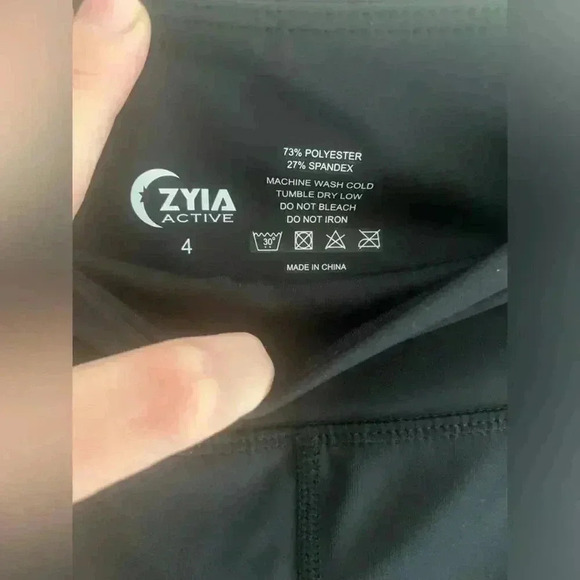 Woman’s Zyia Active High Rise Tummy Control Performance Workout Ankle Leggings - Picture 2 of 7